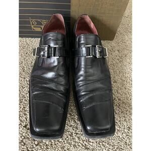 Jo Ghost Italian Men's Black Leather Dressy Shoes wi Buckle Sz 41 1/2 US 8.5